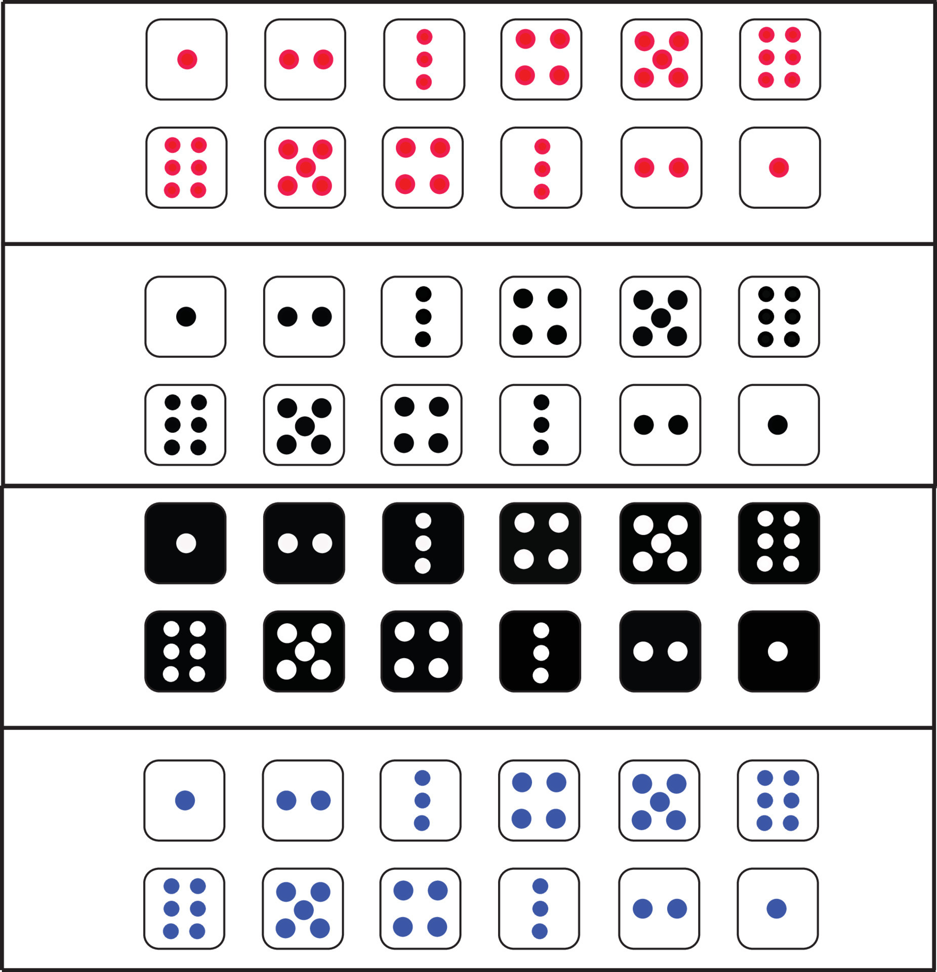 dice icon set, with many style of dice and probability 11376566 Vector