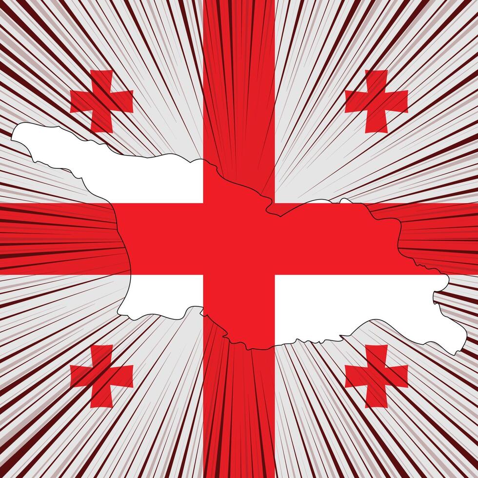 Georgia Independence Day Map Design vector