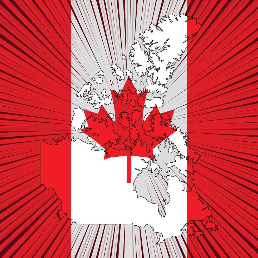 Canada Independence Day Map Design vector