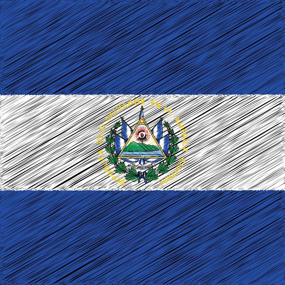 El Salvador Independence Day 15 September, Square Flag Design vector