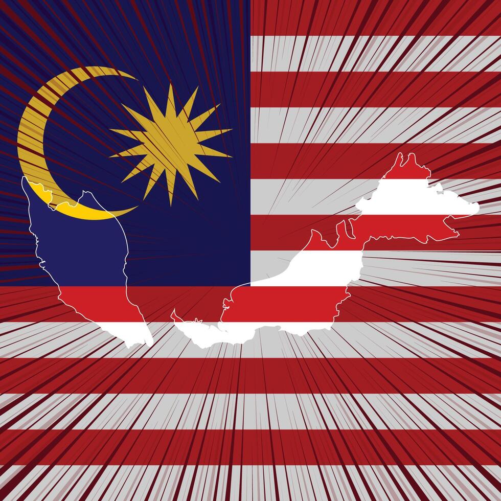 Malaysia Independence Day Map Design vector