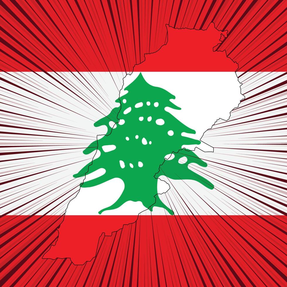 Lebanon Independence Day Map Design vector