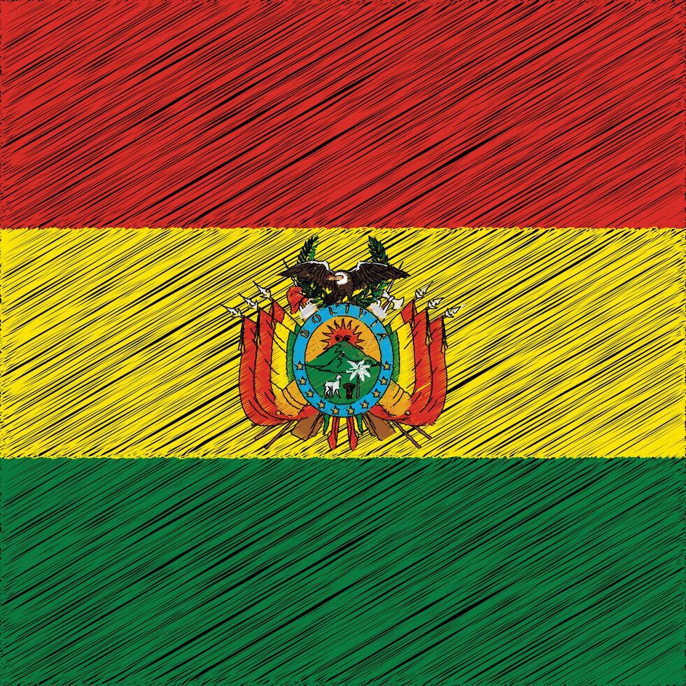 día de la independencia de bolivia 6 de agosto, diseño de bandera cuadrada vector