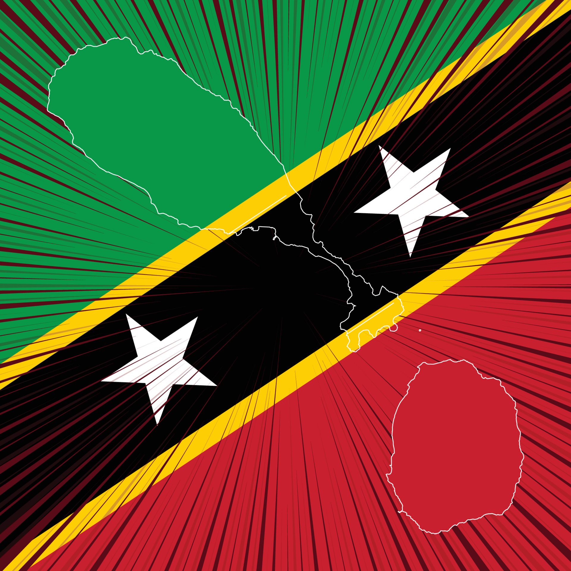 Saint Kitts and Nevis Independence Day Map Design 11376641 Vector Art