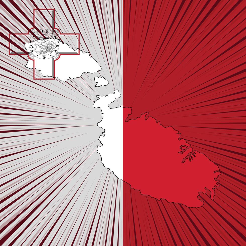 Malta Independence Day Map Design vector