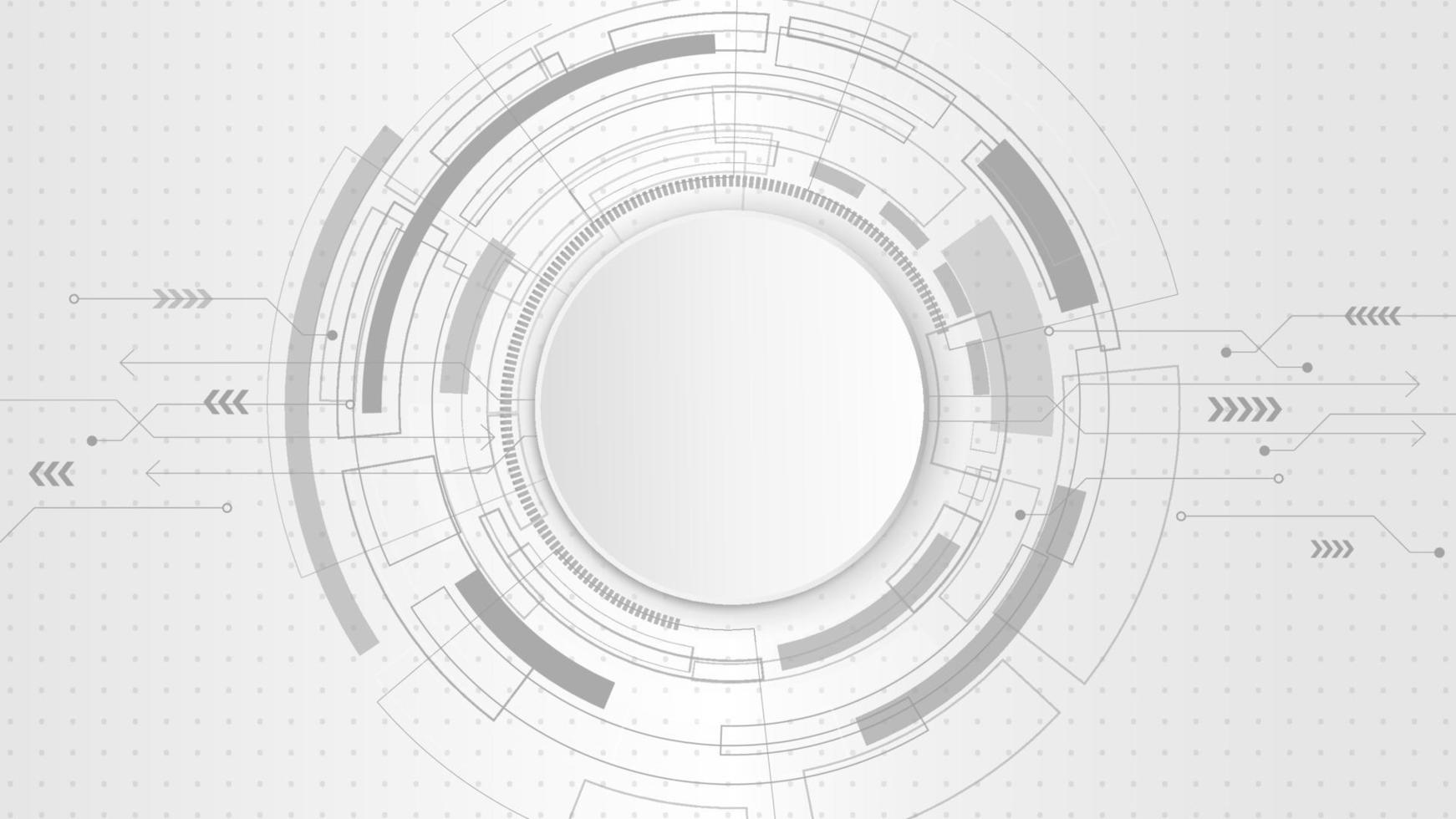 plantilla de fondo blanco de tecnología futurista abstracta con línea circular y espacio de copia, ilustración vectorial vector