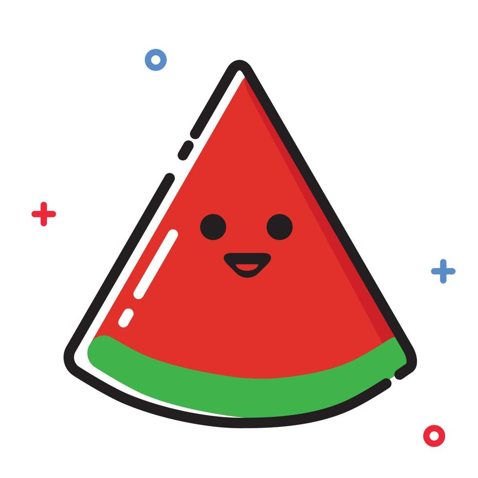 Watermelon Cute Design with Expression vector