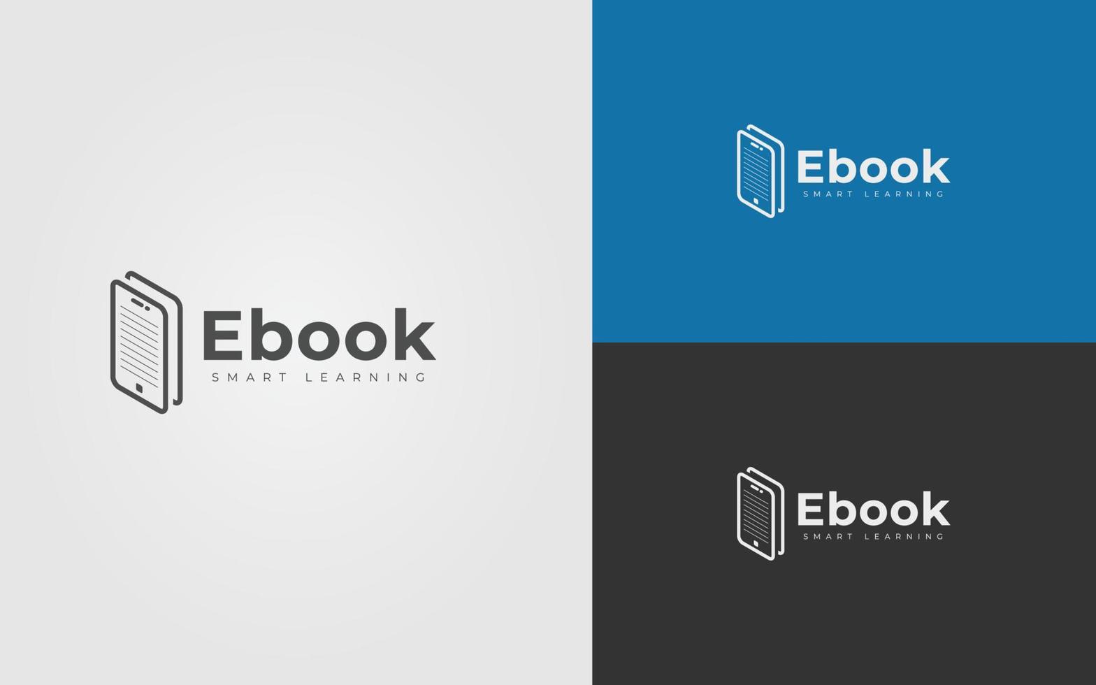 concepto de diseño de logotipo para ebook, educación en línea, e-learning. plantilla de logotipo de educación mínima vector