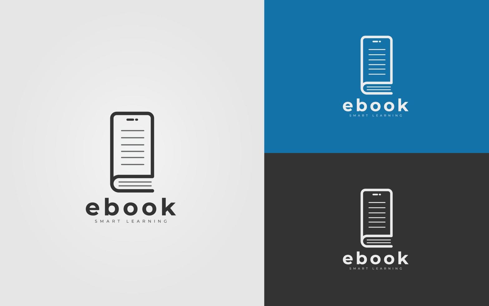 Logo Design Concept For eBook, Online Education, E-Learning. Minimal Education Logo Template vector
