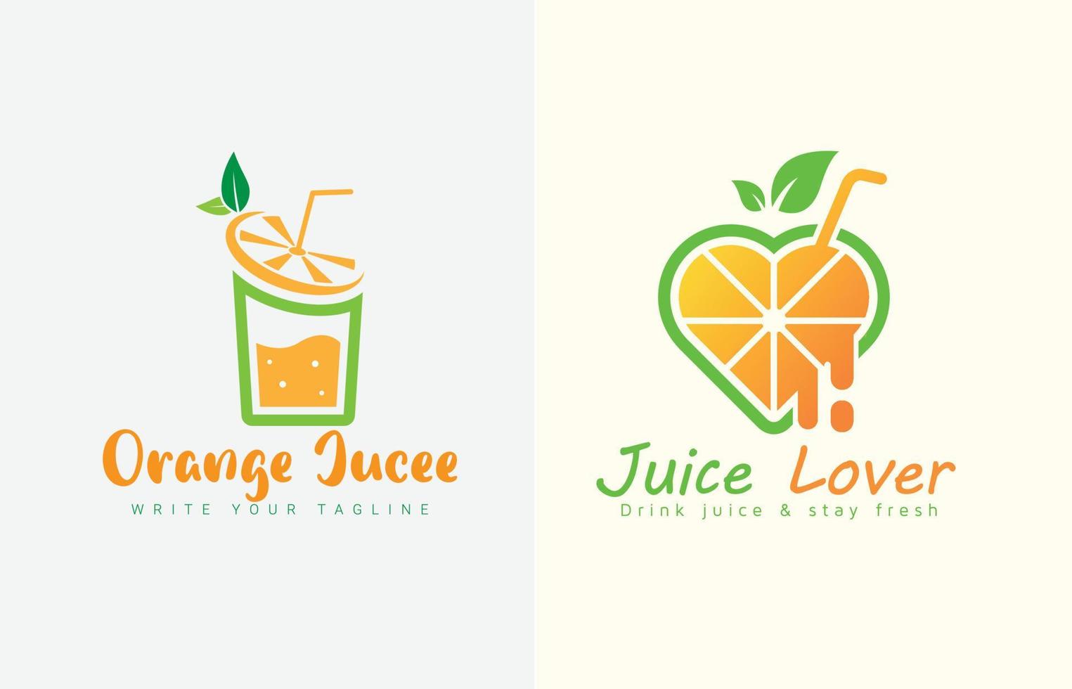 logotipo de jugo de naranja con rodaja de naranja de vidrio, bebida natural, jugo de bebida saludable, logotipos de vector de bebida dulce