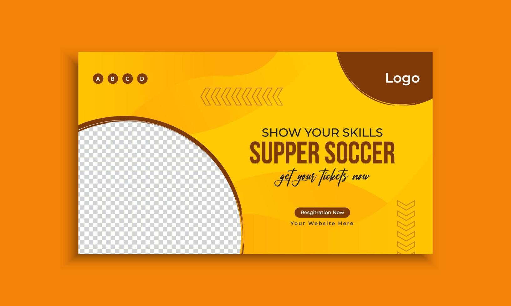 Soccer web banner template vector