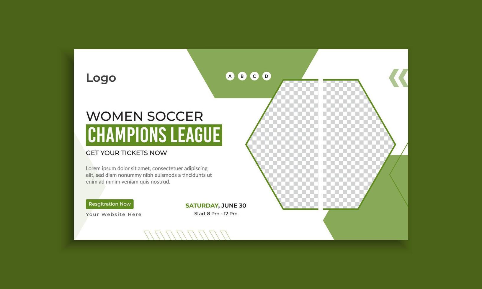 Soccer and football web banner template layout vector