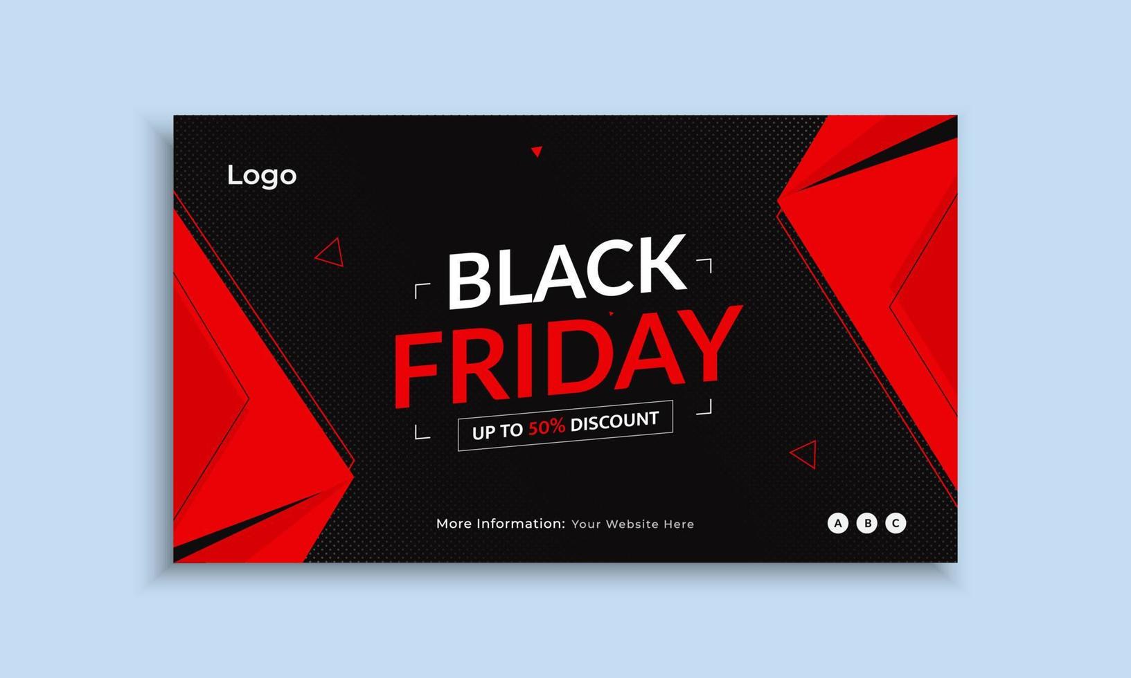 Black Friday sale web banner background design vector
