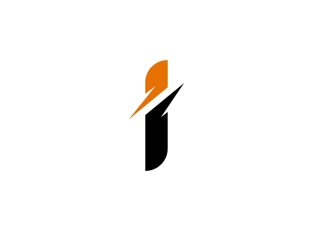 plantilla de diseño de logotipo de letra i simple sobre fondo blanco. adecuado para la marca del logotipo vector