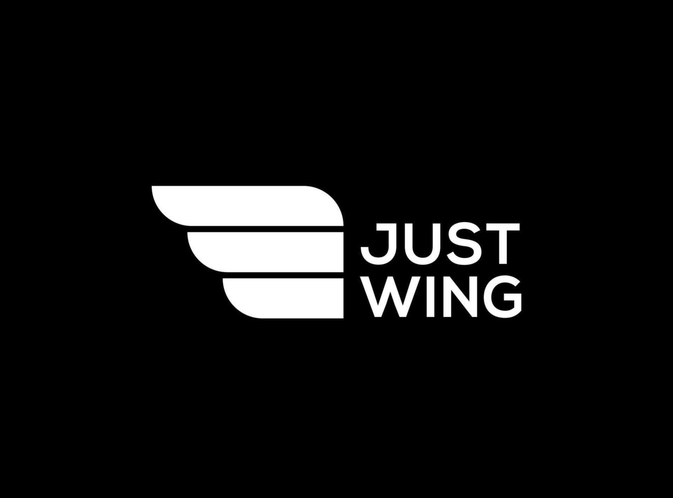Simple wing logo design template on black background. Suitable for branding logo and etc. vector