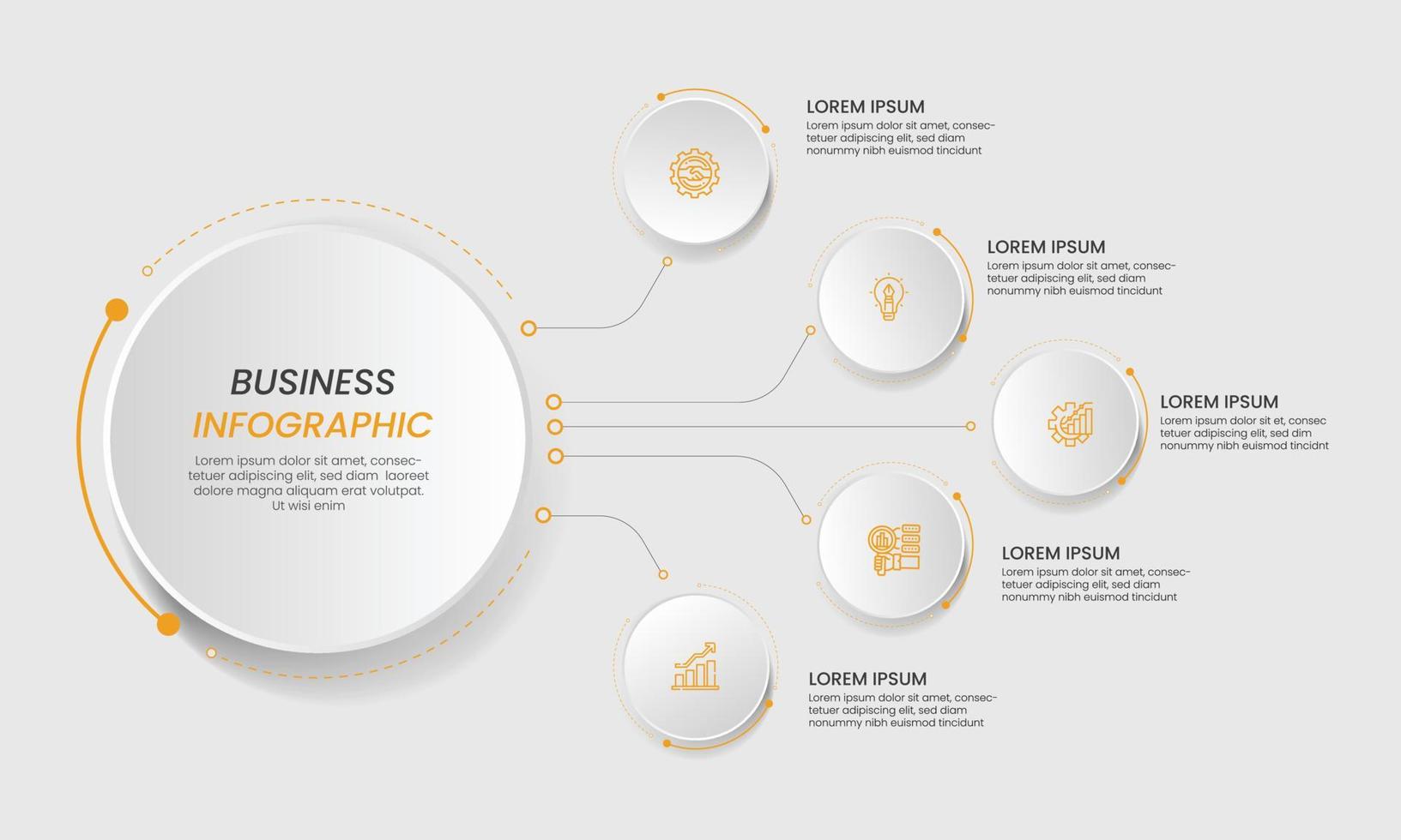 plantillas infográficas de negocios. diapositiva de infografía espiral moderna. elementos infográficos. vector