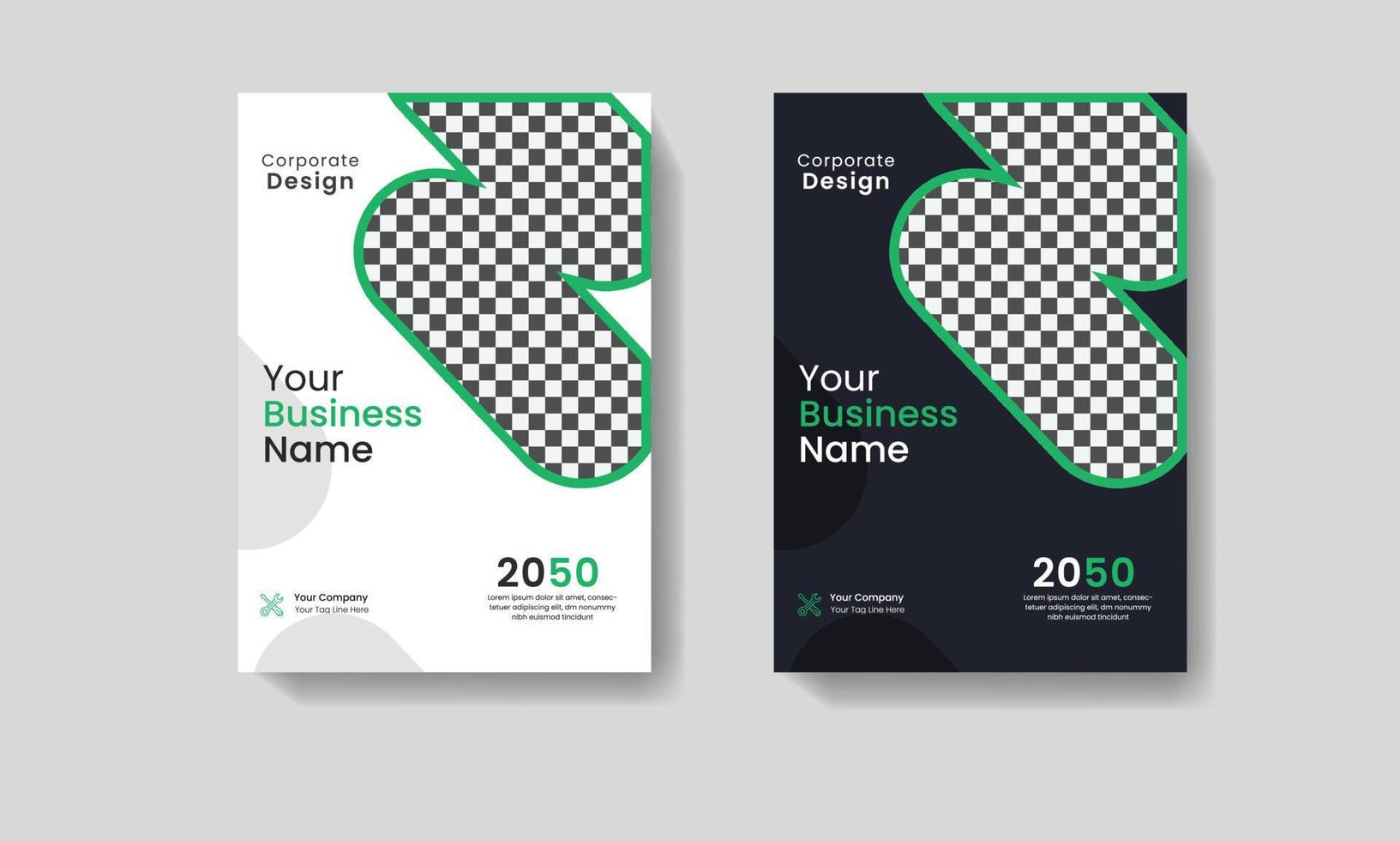 Corporate Book Cover Design Template. Minimal brochure layout and modern report business flyers poster template. vector