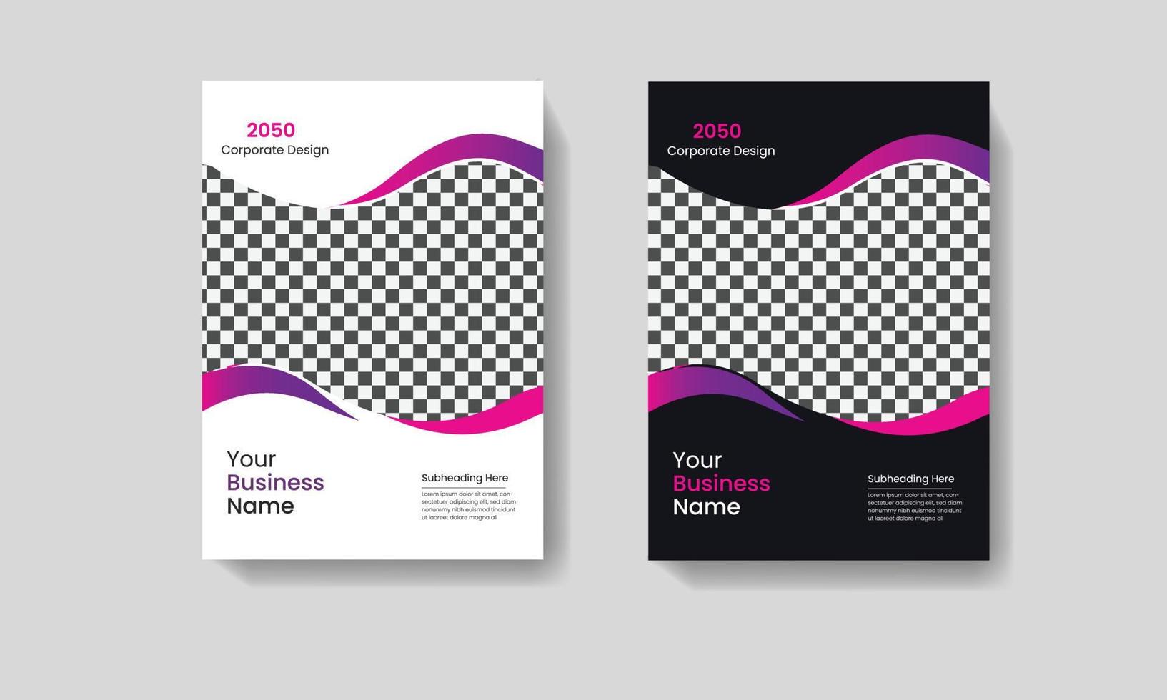 Corporate Book Cover Design Template. Minimal brochure layout and modern report business flyers poster template. vector