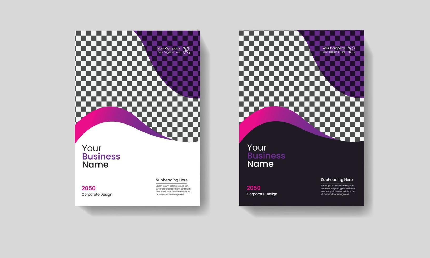 Corporate Book Cover Design Template. Minimal brochure layout and modern report business flyers poster template. vector