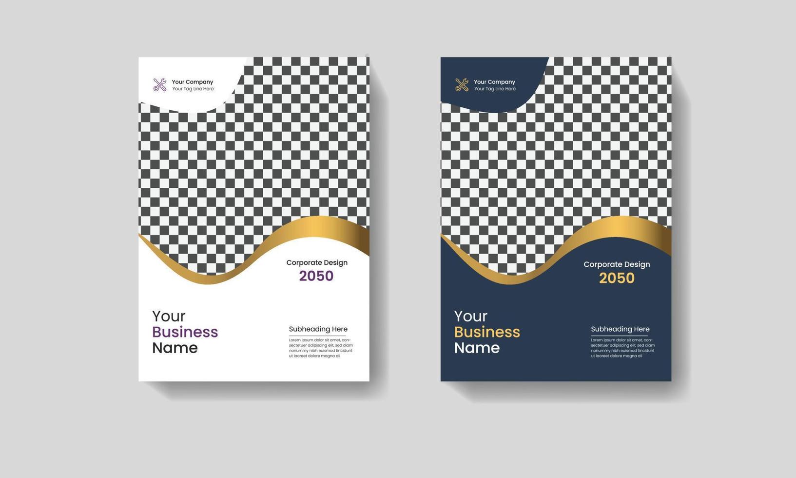 Corporate Book Cover Design Template. Minimal brochure layout and modern report business flyers poster template. vector