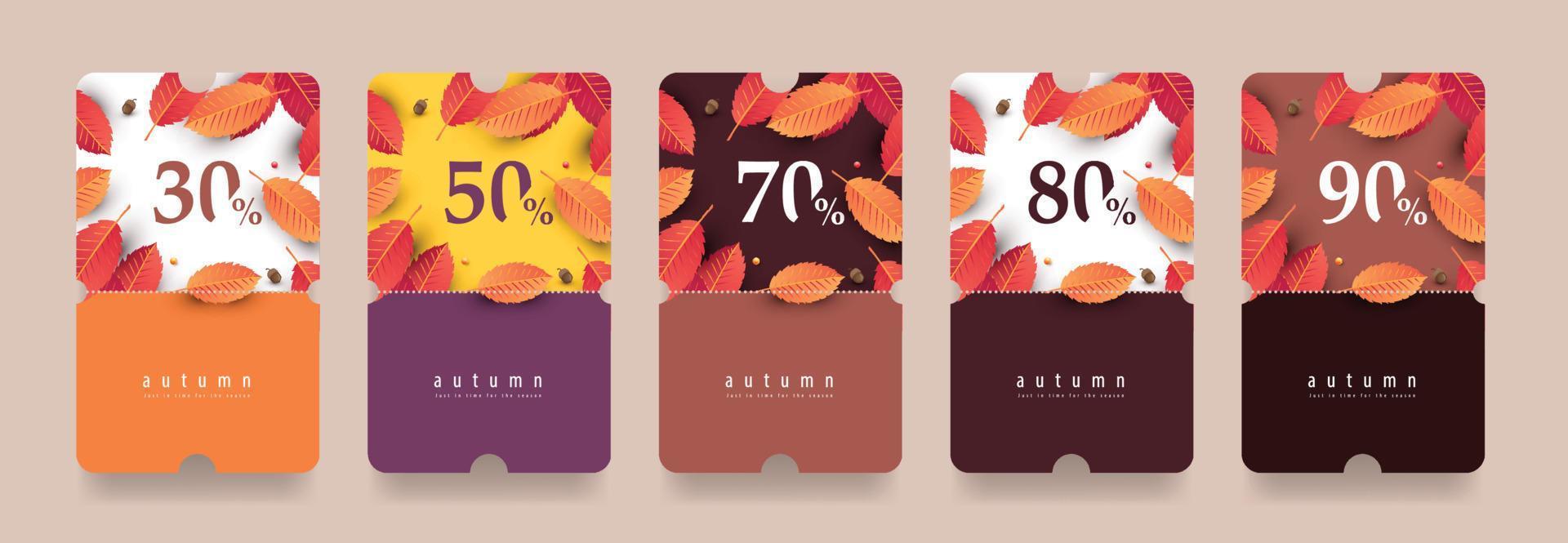 Autumn Gift promotion Coupon banner background vector