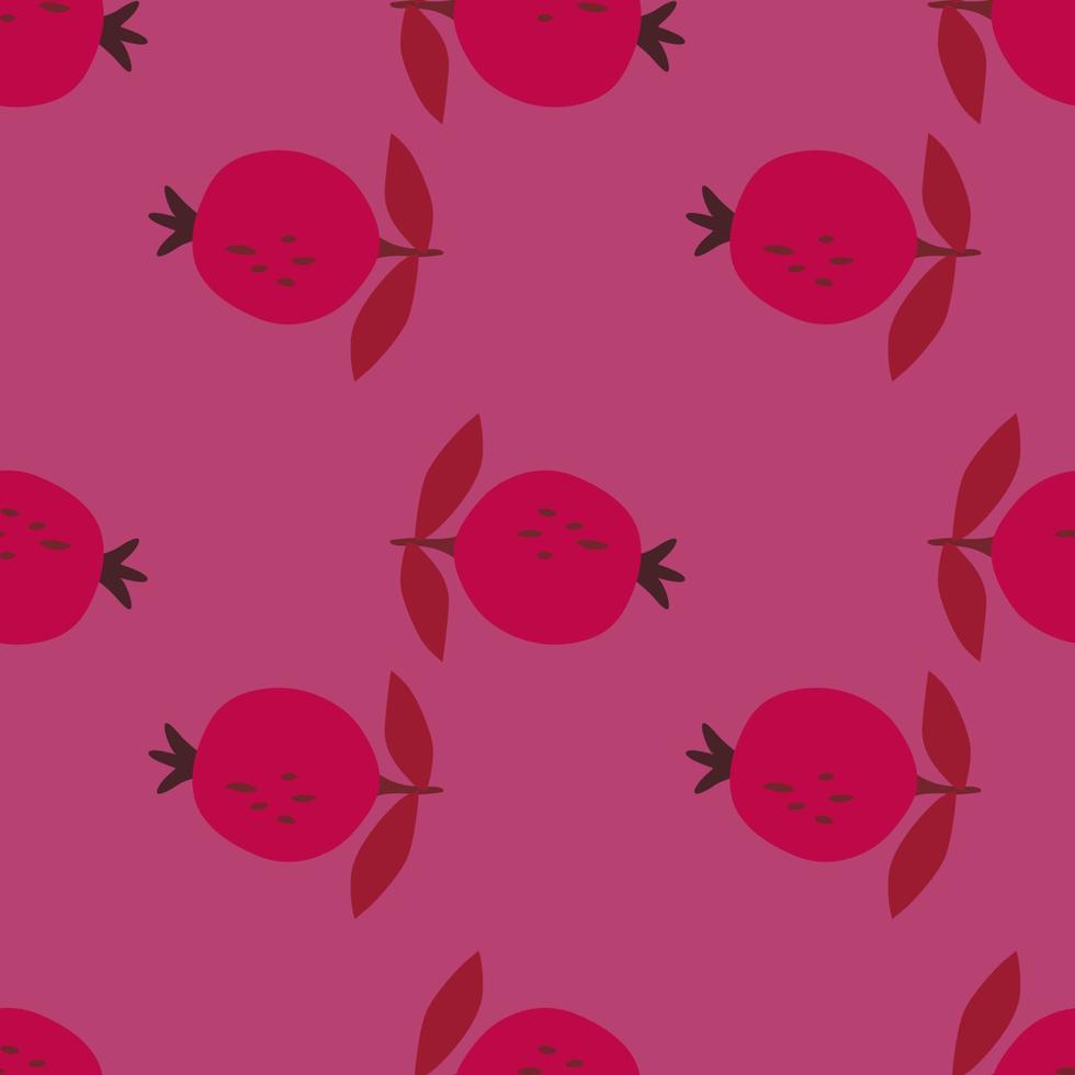 patrón sin costuras con fruta de granada. fondo de pantalla de frutas botánicas. vector