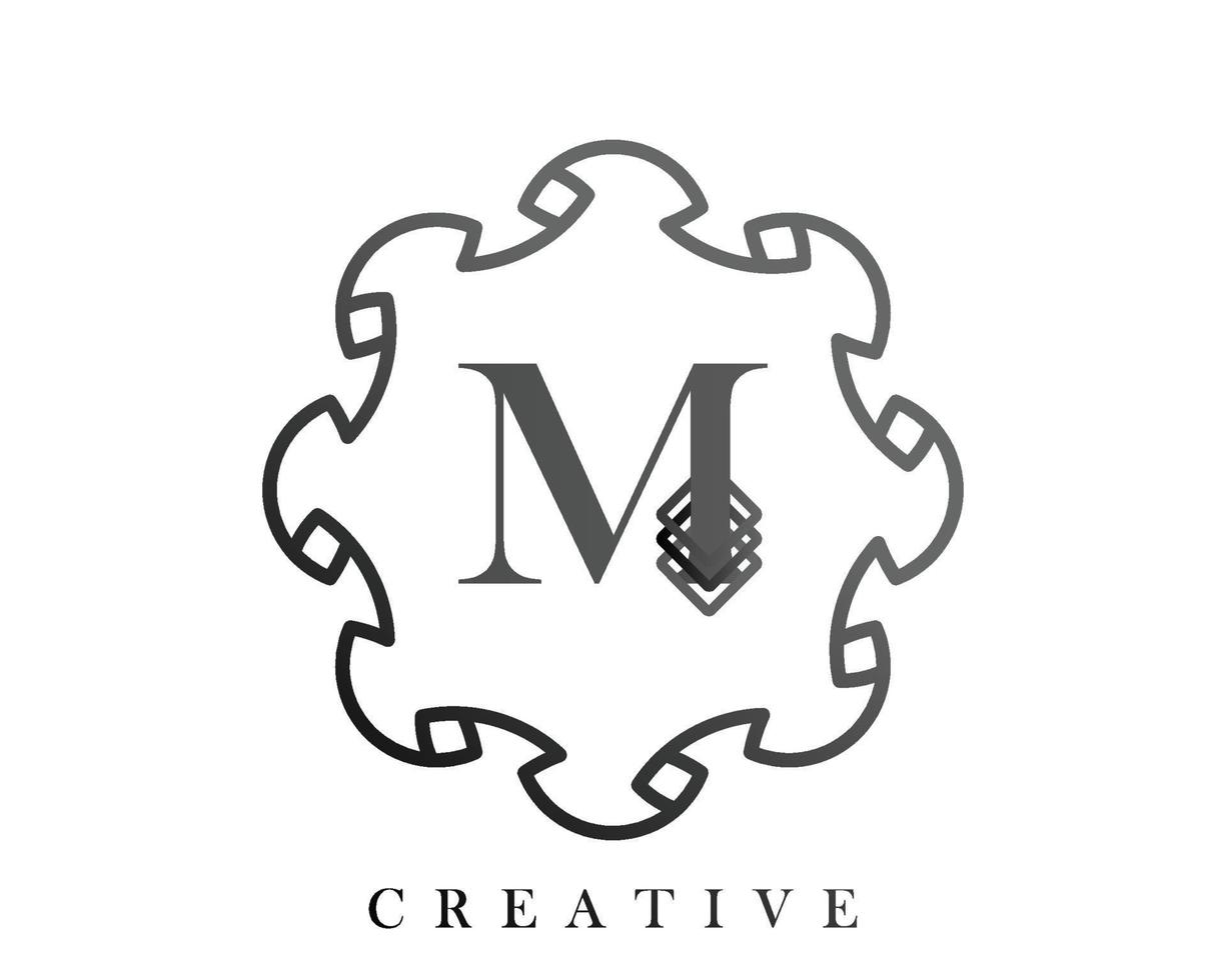 Luxury logo template design with a combination of squares in the alphabet M vector