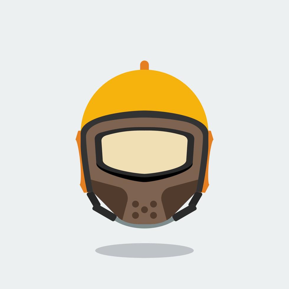 Editable Front View Retro Safety Helmet Vector Illustration for Industrial or Transportation and Sport Related Design