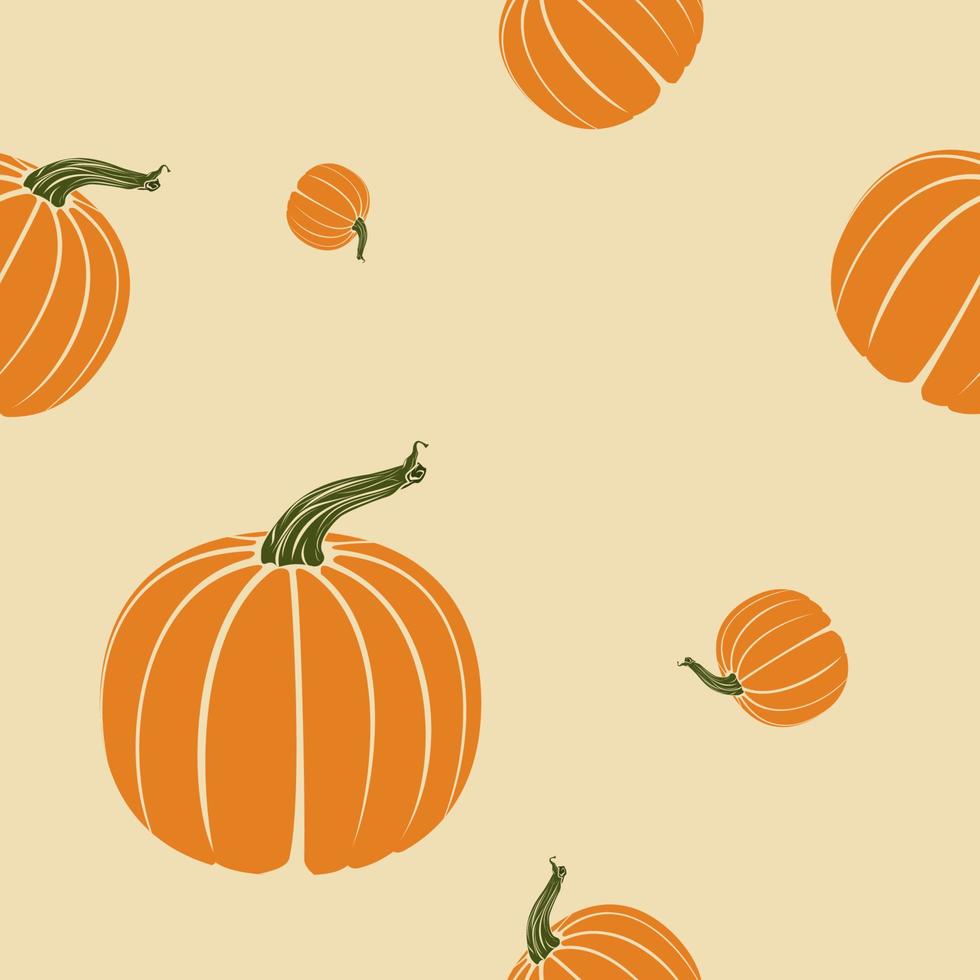 ilustración vectorial de calabazas editable en varias posiciones como un patrón perfecto para crear un fondo de diseño relacionado con el día de acción de gracias vector