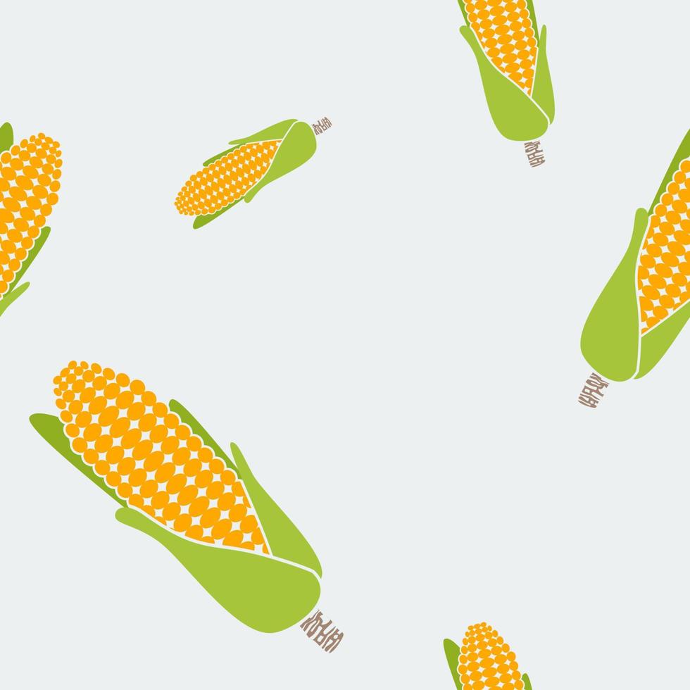 Editable Corns Vector Illustration in Various Positions as Seamless Pattern for Creating Background of Thanksgiving Day Related Design