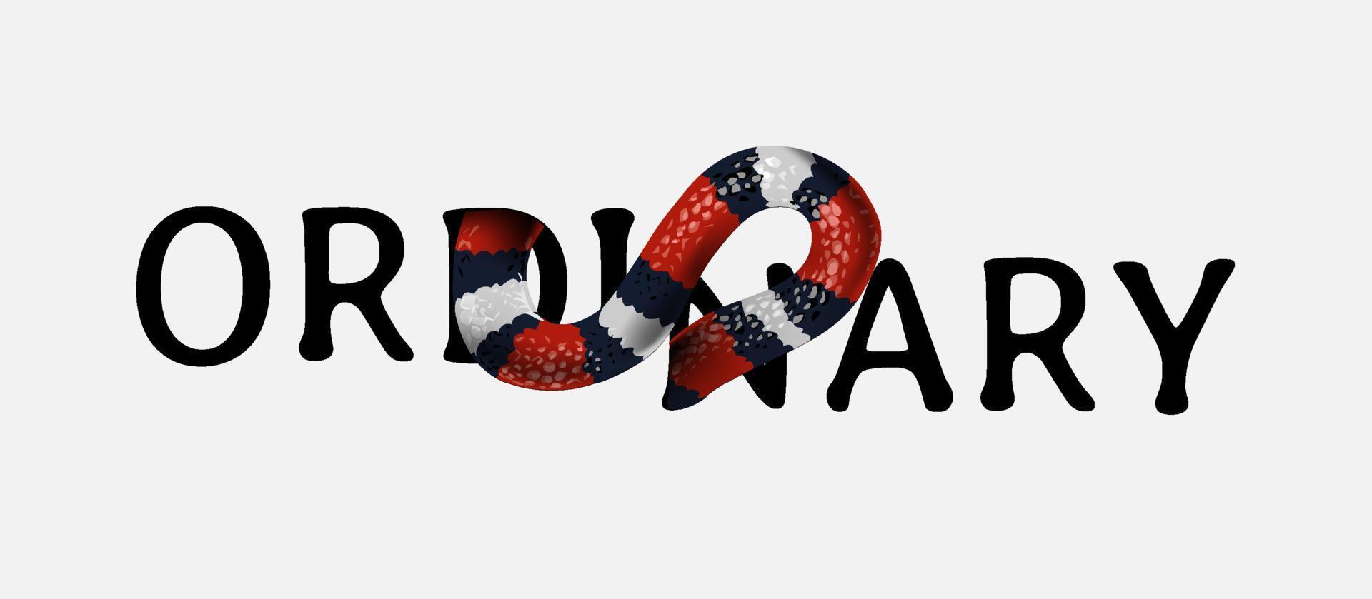 ordinary slogan with body of snake illustration vector