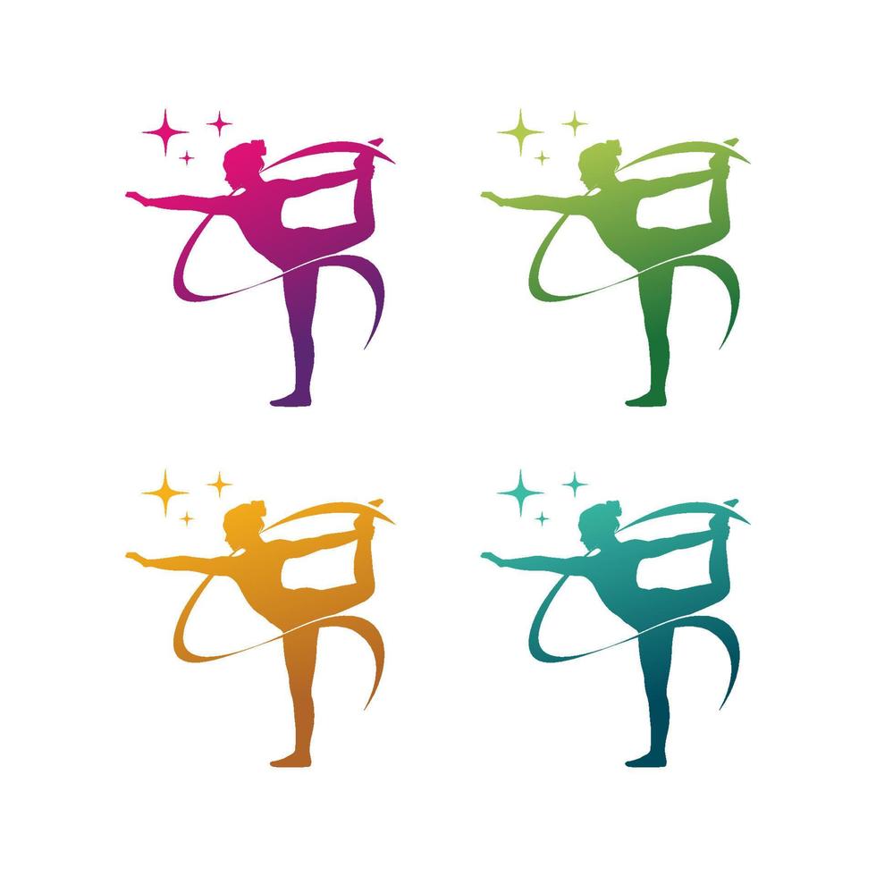 Set of Yoga Logo Template design vector