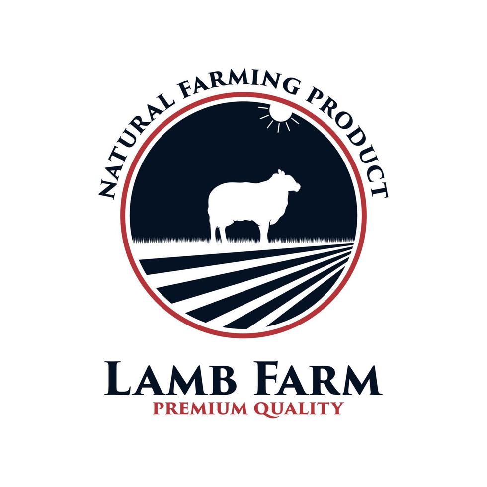 Lamb farm premium quality logo design vector