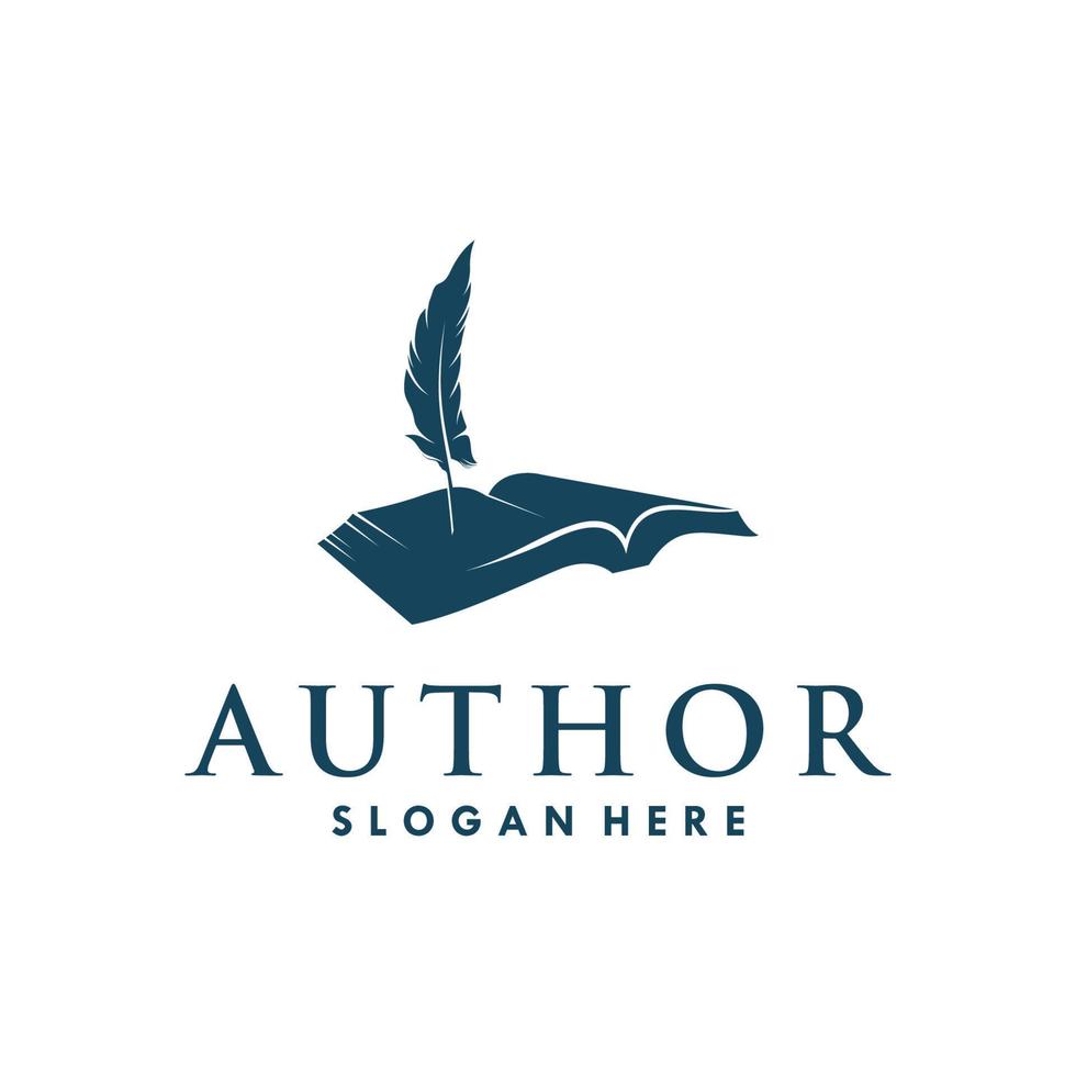 Author book Pen Icon Logo Design Illustration vector