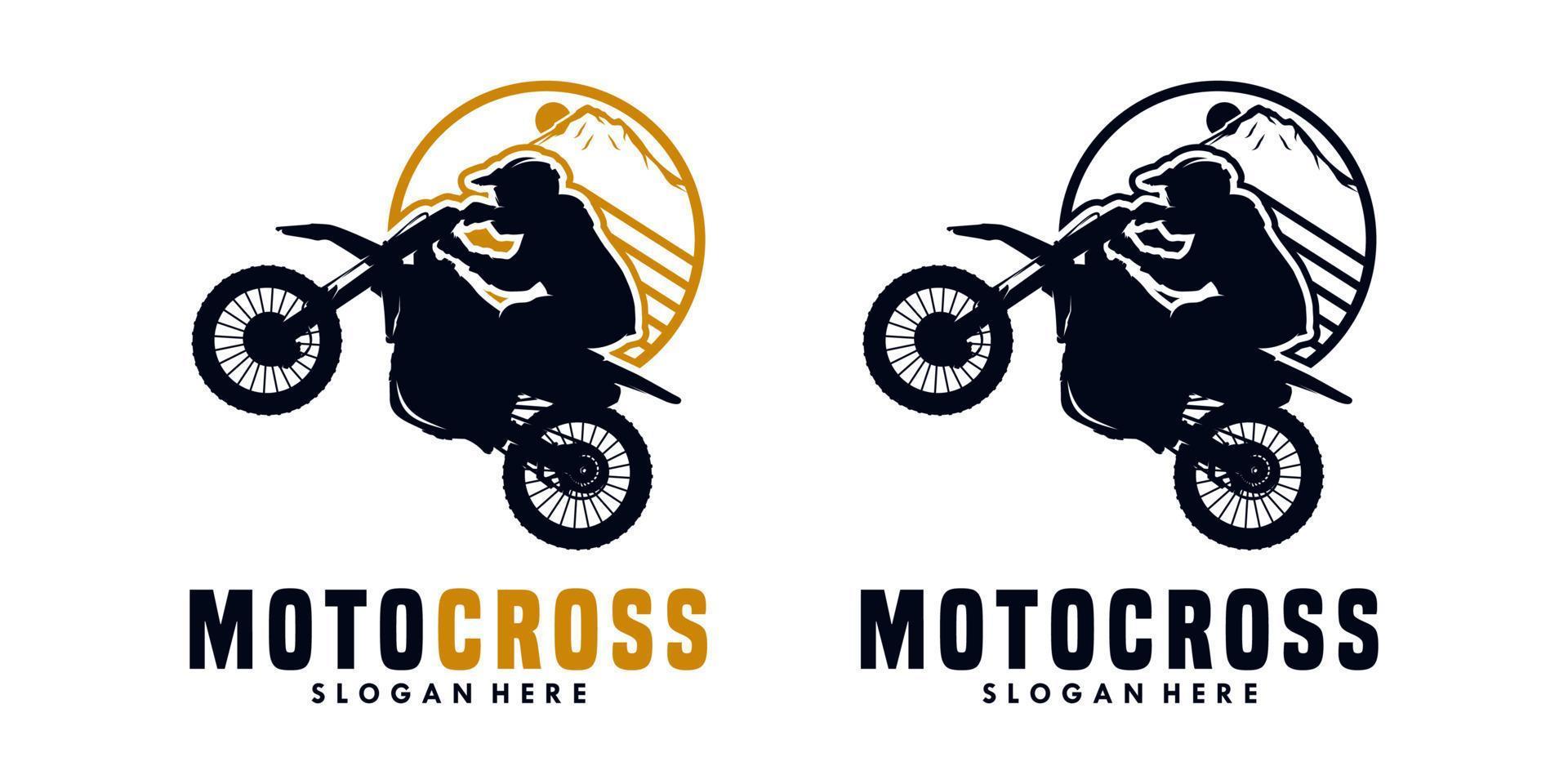 Motocross logo illustration isolated in white background vector