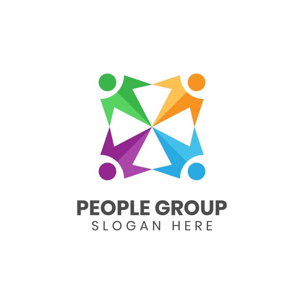 People group human logo element, together family unity logo icon symbol for Global Community vector