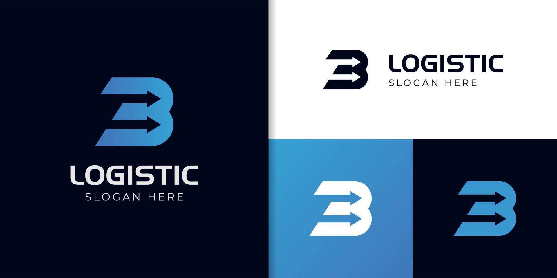 letter B business logistic logo element, delivery express symbol logo design vector