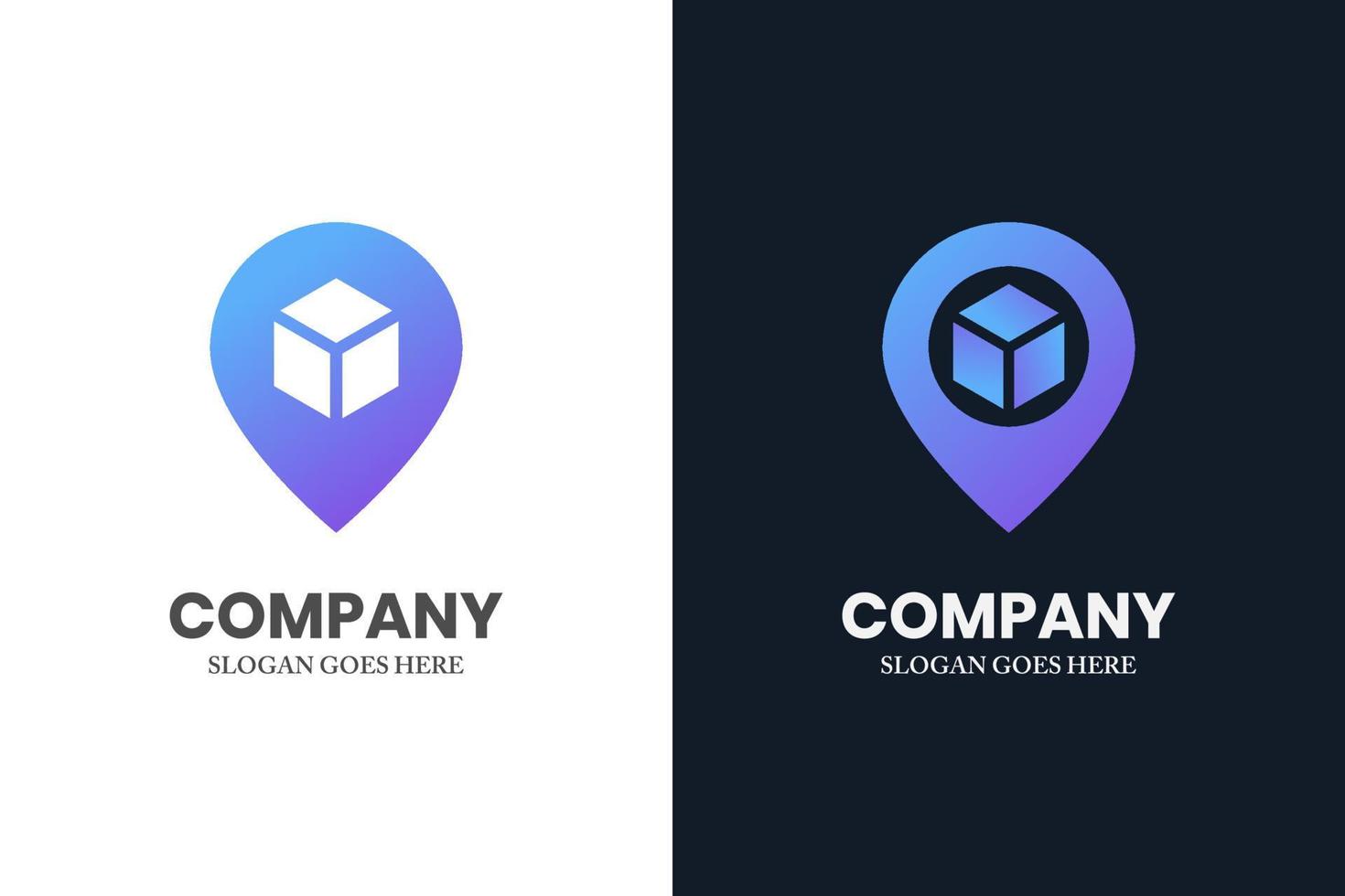 pin delivery location logo design, package sign vector symbol icon design, shop order delivery location pin, tracking box, receive postal parcel, pick up point icon