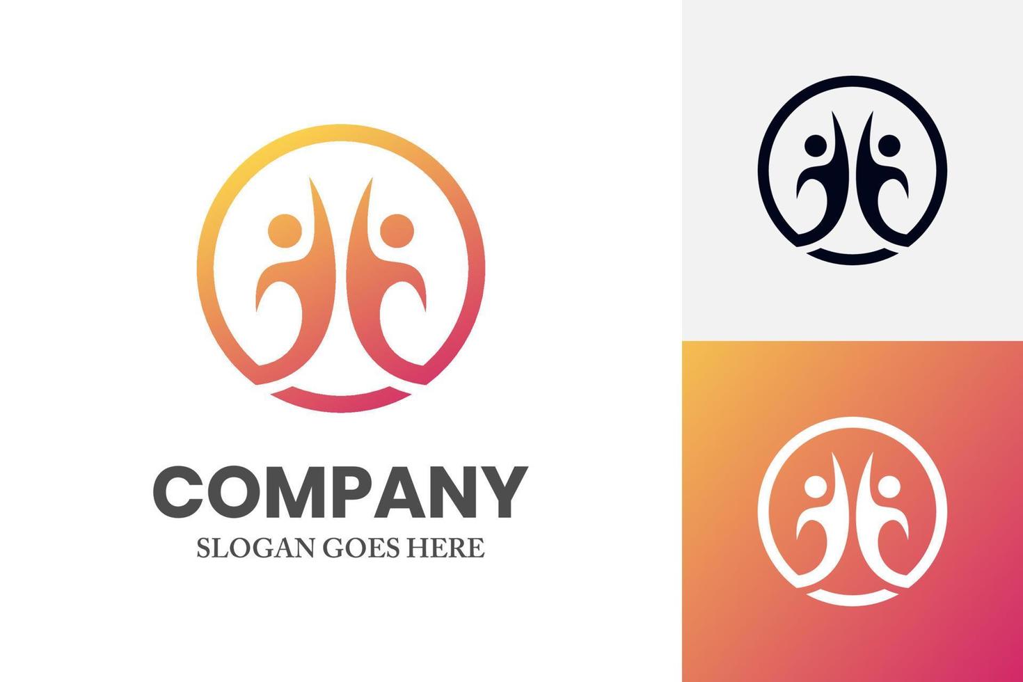 logotipo de amistad, comunidad de personas, símbolo de vector familiar humano junto, diseño de icono de logotipo de unidad