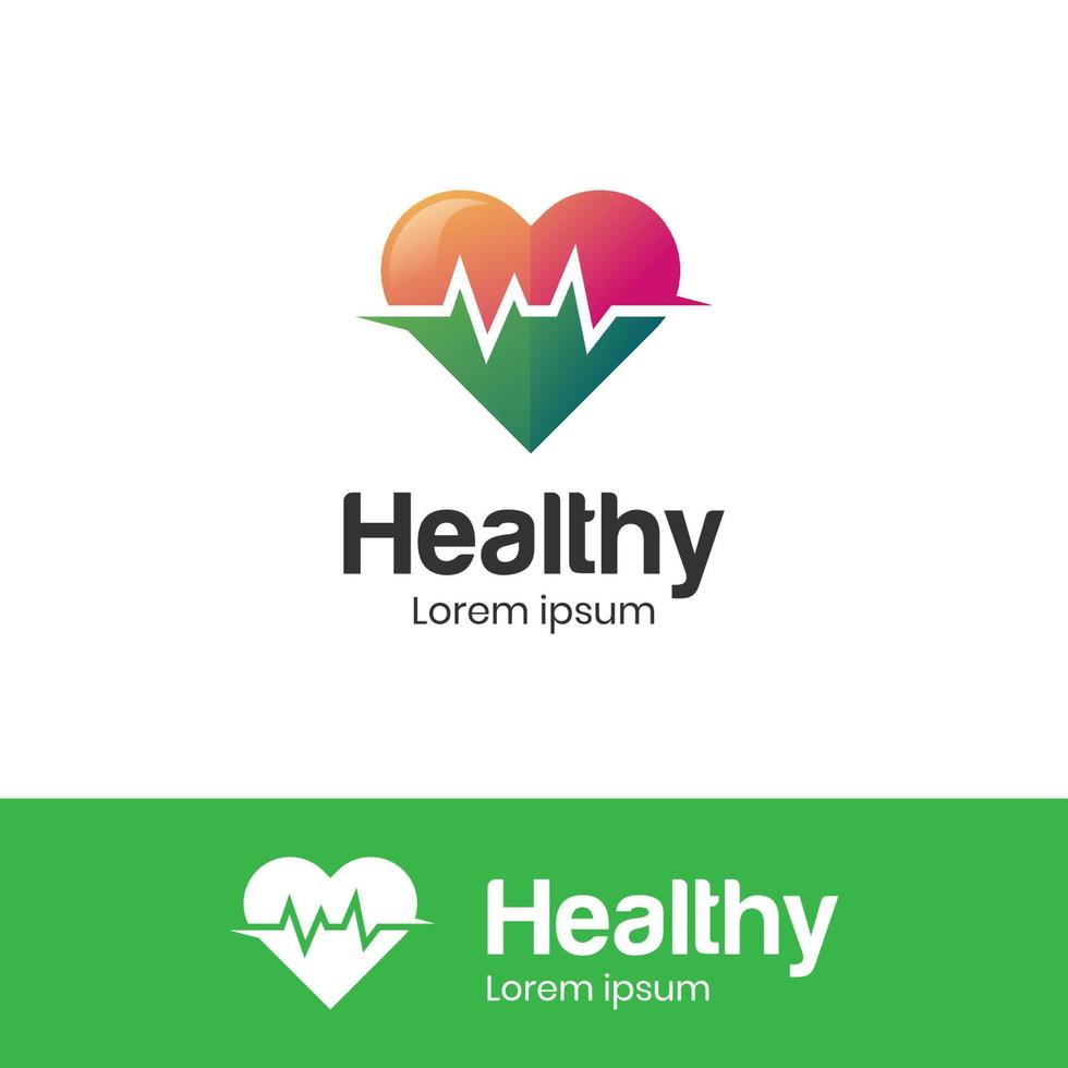 medicine doctor logo with heart rate and medical icon vector symbol for world health day element design