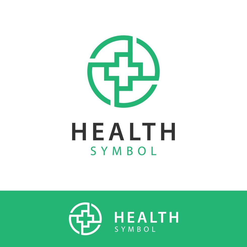 logotipo de médico de medicina con símbolo de vector de icono de cruz médica para el diseño de elementos del día mundial de la salud