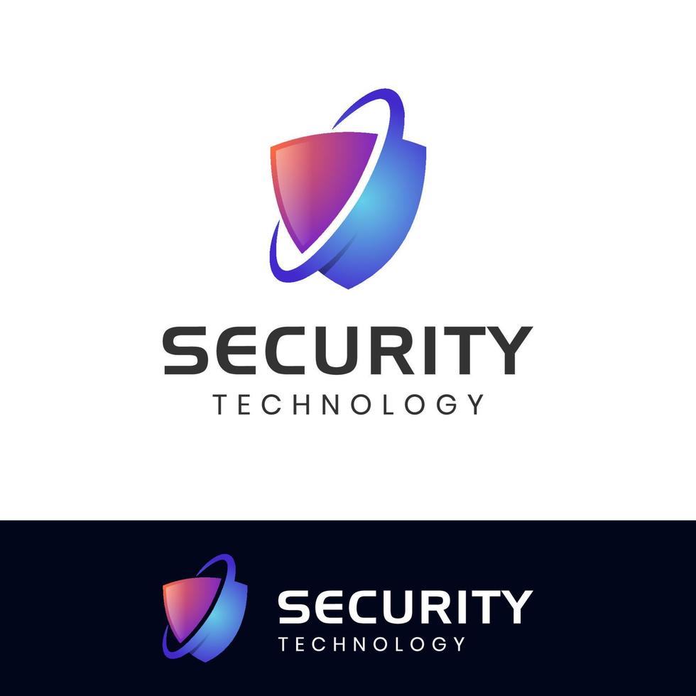 cyber defense shield logo for internet data security design vector