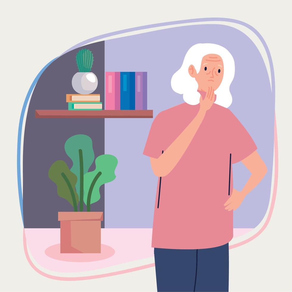 abuela con alzheimer vector