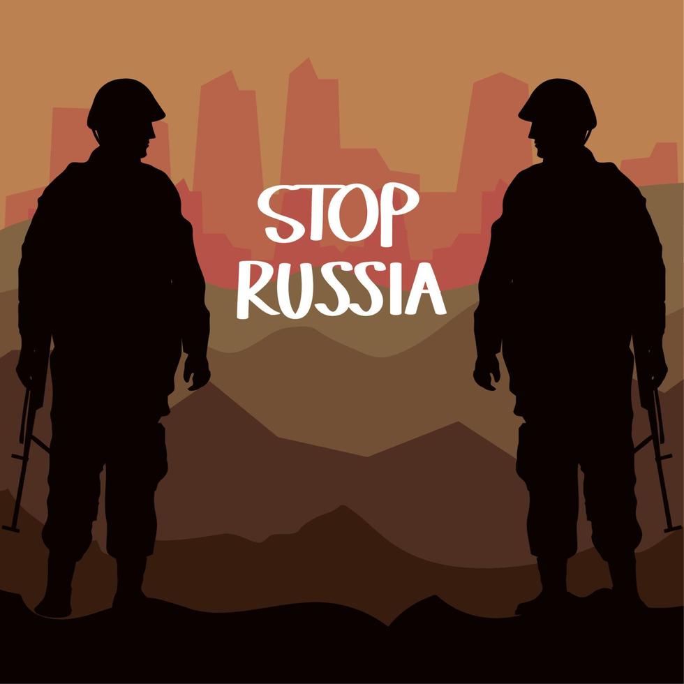 stop russia lettering vector