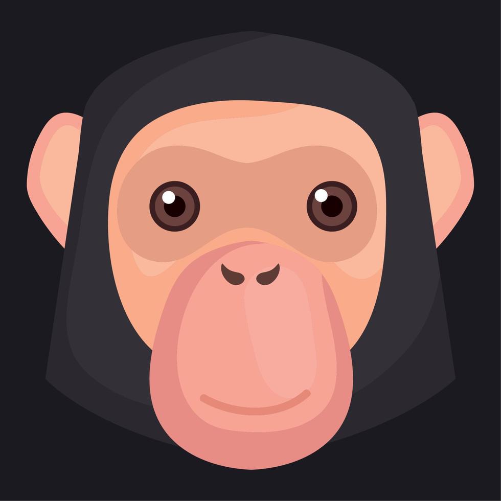 cabeza de mono bonobo animal vector
