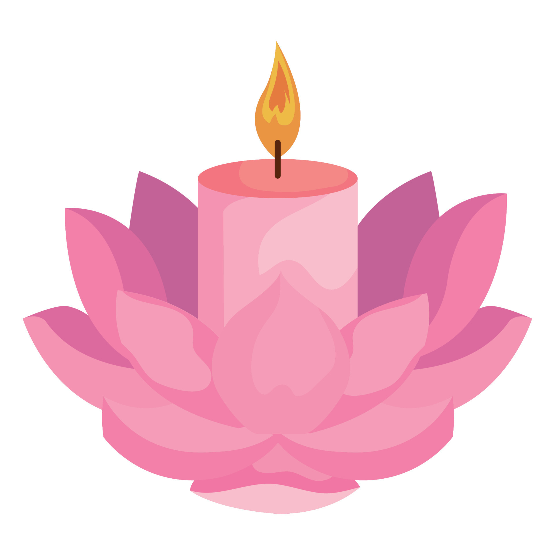 pink lotus flower and candle 11378088 Vector Art at Vecteezy