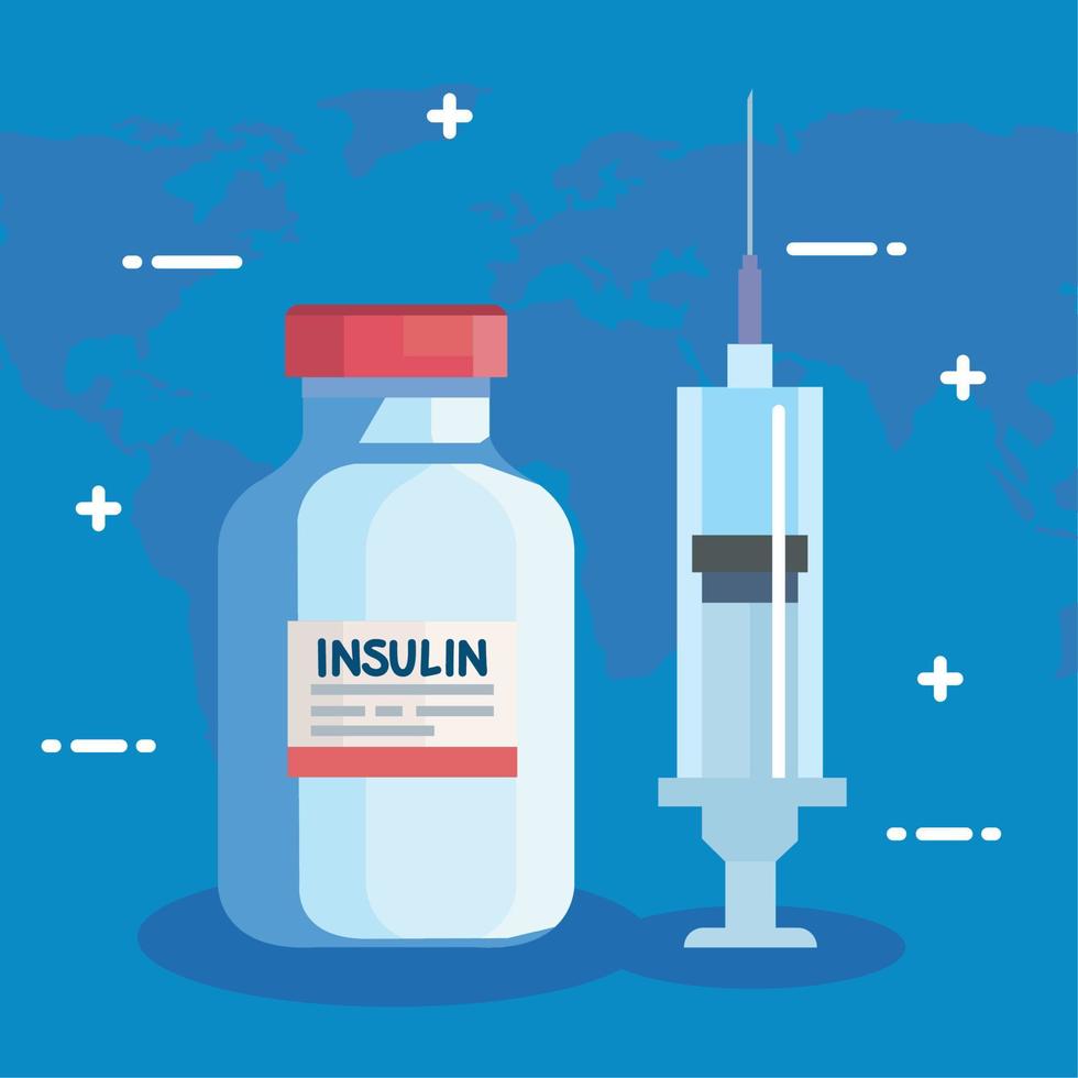 insulin vial medical vector