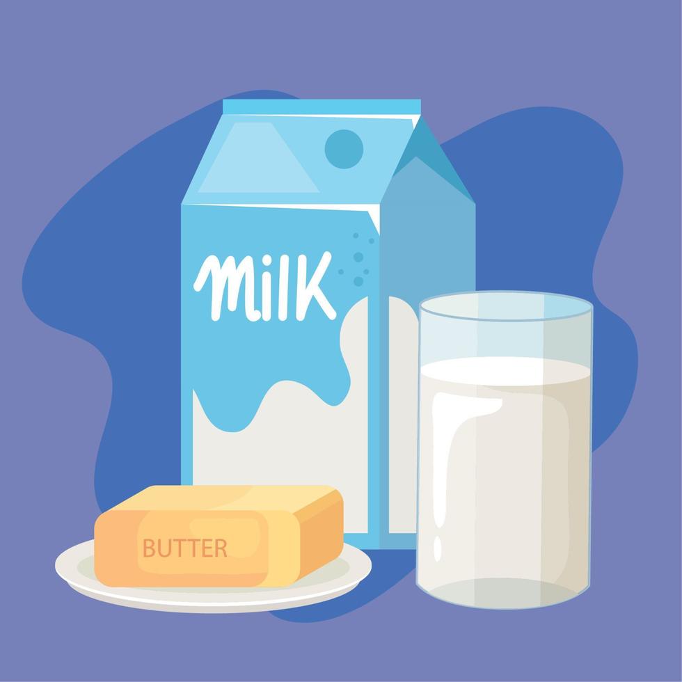 mantequilla y leche vector