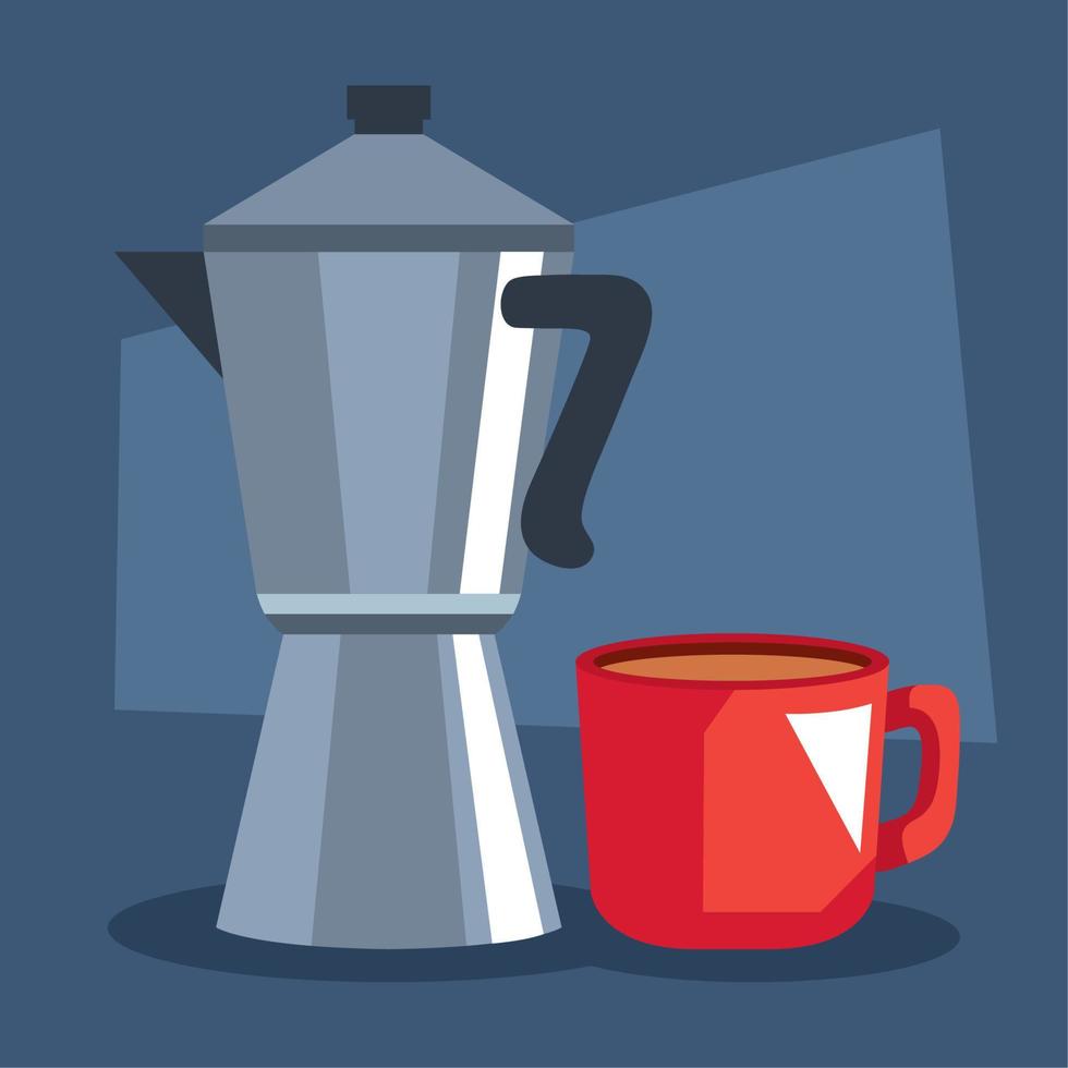 kettle and cup vector