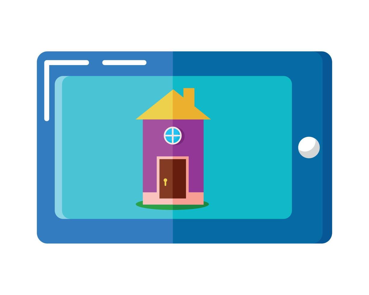 house in tablet vector